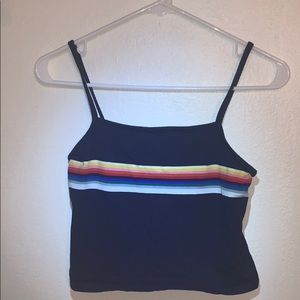 BRANDYMELVILLE cropped rainbow spaghetti strap 💙